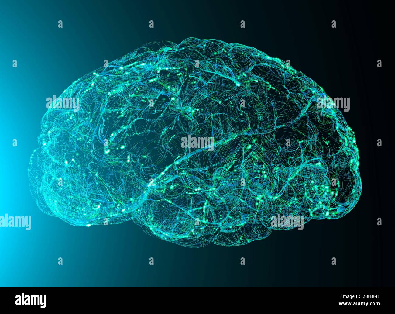 Vue des synapses. Connexions cérébrales. Neurones et synapses ...