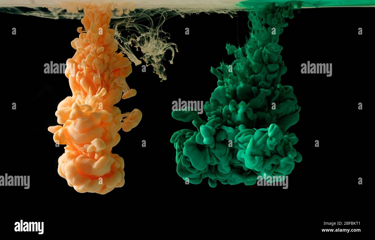 encres dans l'eau, couleur explosion abstraite Banque D'Images