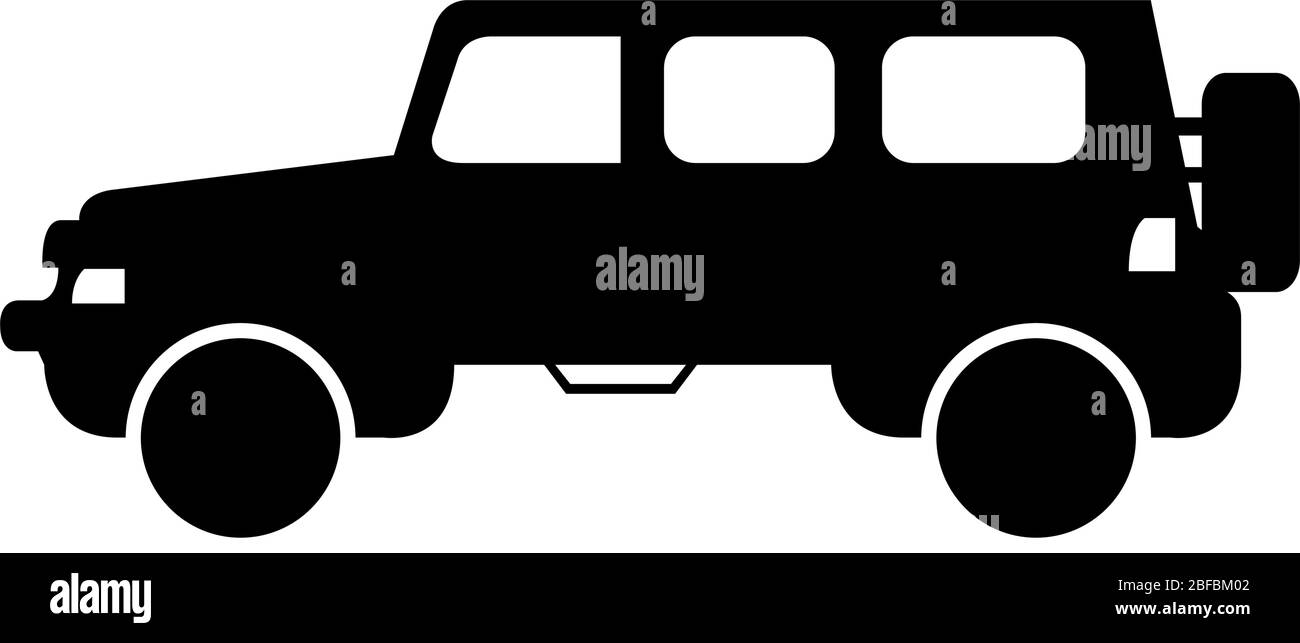 icône jeep illustrée dans le vecteur sur fond blanc Illustration de Vecteur