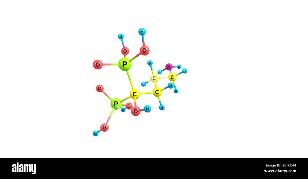 L'acide alendronique ou l'alendronate sodium est un bisphosphonate utilisé pour l'ostéoporose et plusieurs autres maladies osseuses Banque D'Images