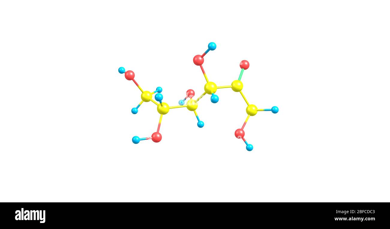 Le fructose, ou sucre de fruit, est un monosaccharide cétonique simple trouvé dans de nombreuses plantes, où il est souvent lié au glucose pour former le sutros disaccharide Banque D'Images