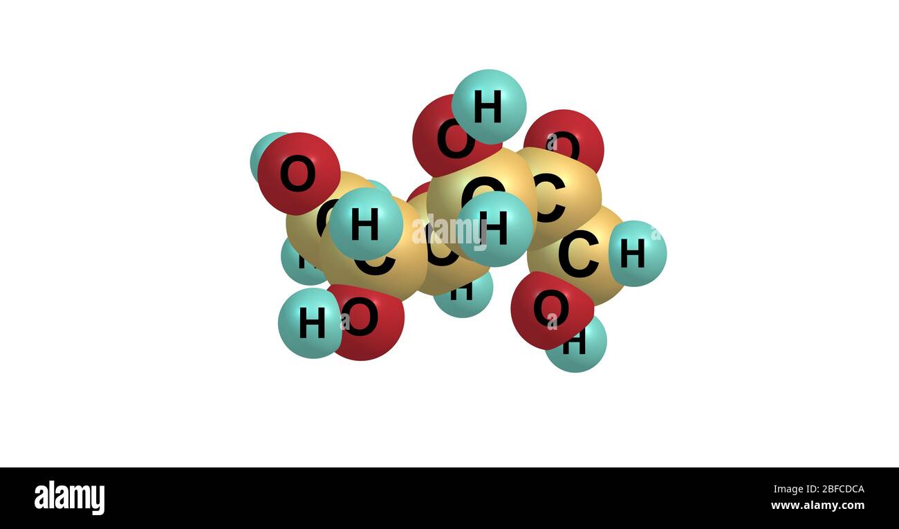 Le fructose, ou sucre de fruit, est un monosaccharide cétonique simple trouvé dans de nombreuses plantes, où il est souvent lié au glucose pour former le sutros disaccharide Banque D'Images