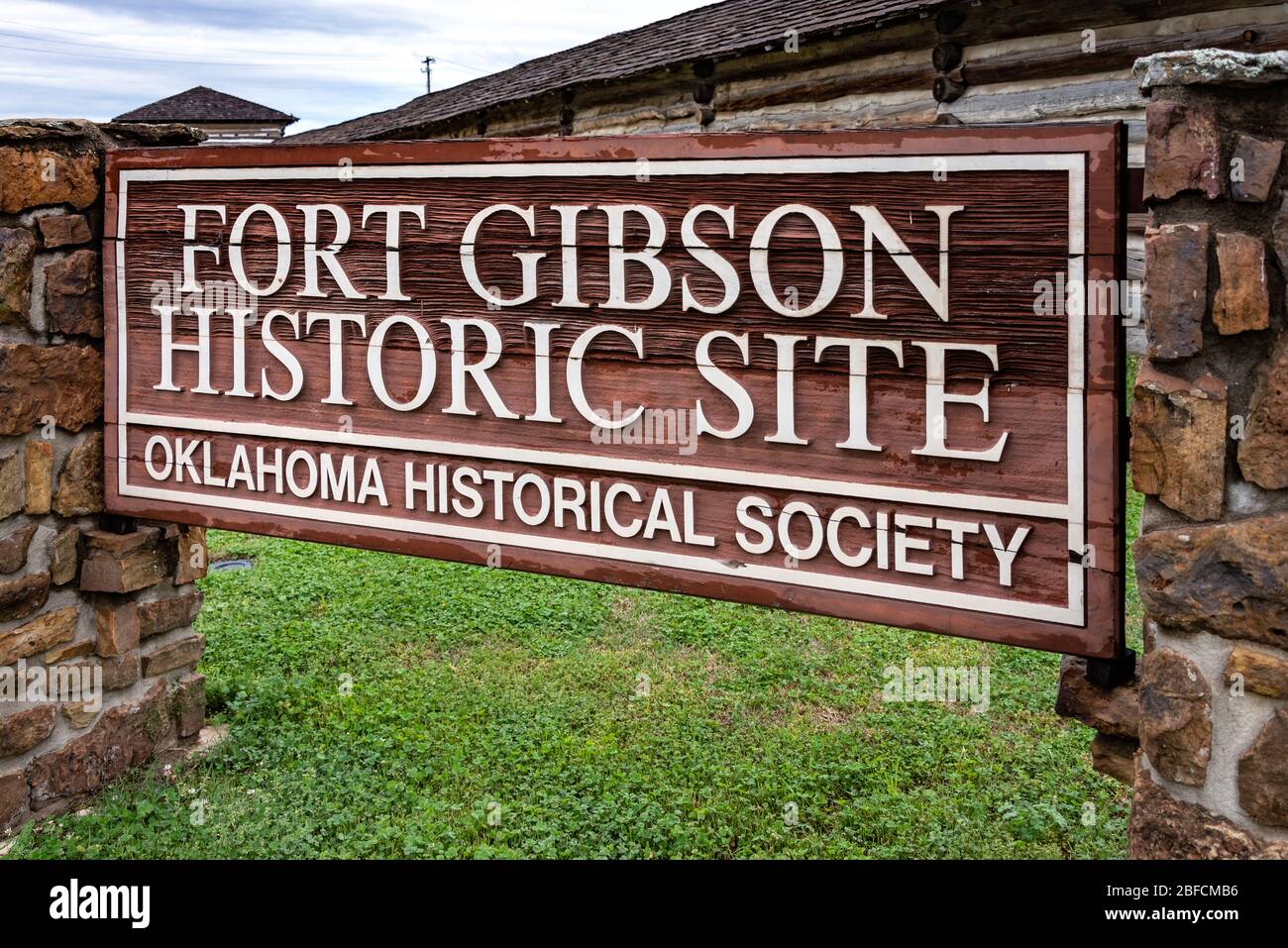 Site historique de fort Gibson, un poste militaire historique en Oklahoma qui a gardé la frontière américaine dans le territoire indien de 1824 à 1888. (ÉTATS-UNIS) Banque D'Images