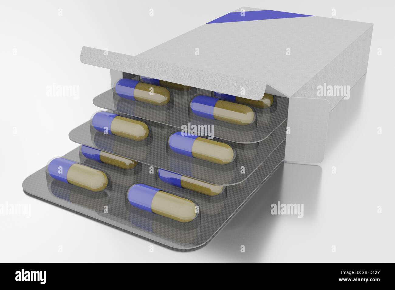 Confezione en blister di farmaci medicinali en capsule. Banque D'Images