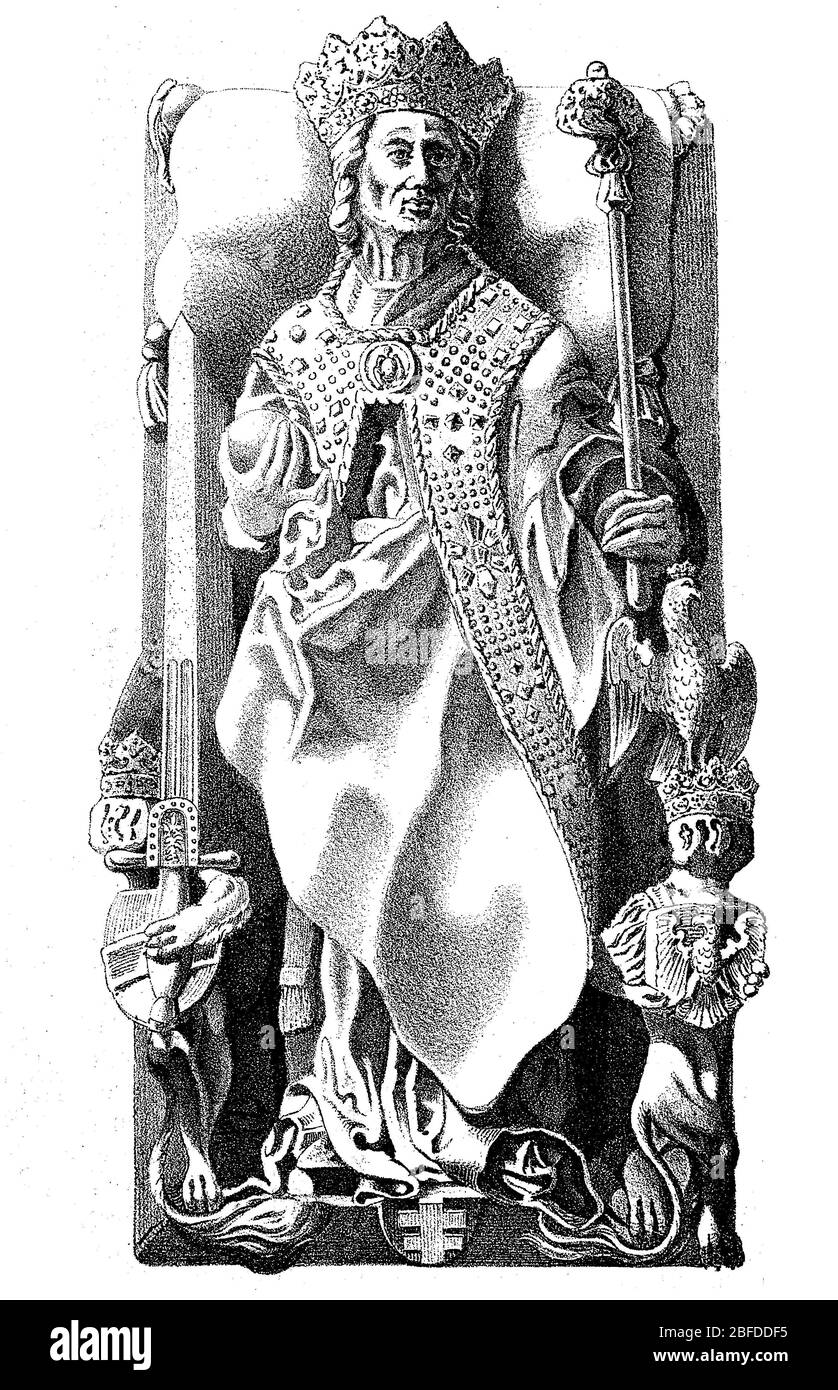 Casimir IV Andrew le Jagiellonian, 30 novembre 1427 - 7 juin 1492, était Grand-duc de Lituanie de 1440 et roi de Pologne de 1447 / Kasimir IV Andreas der Jagiellone, 30. Novembre 1427 - 7. Juni 1492, WAR ab 1440 Großfürst von Litauen und ab 1447 König von Polen, Historisch, historique, numérique amélioration de la reproduction d'un original du XIXe siècle / digitale Reproduktion einer Originalvorlage aus dem 19. Jahrhundert Banque D'Images