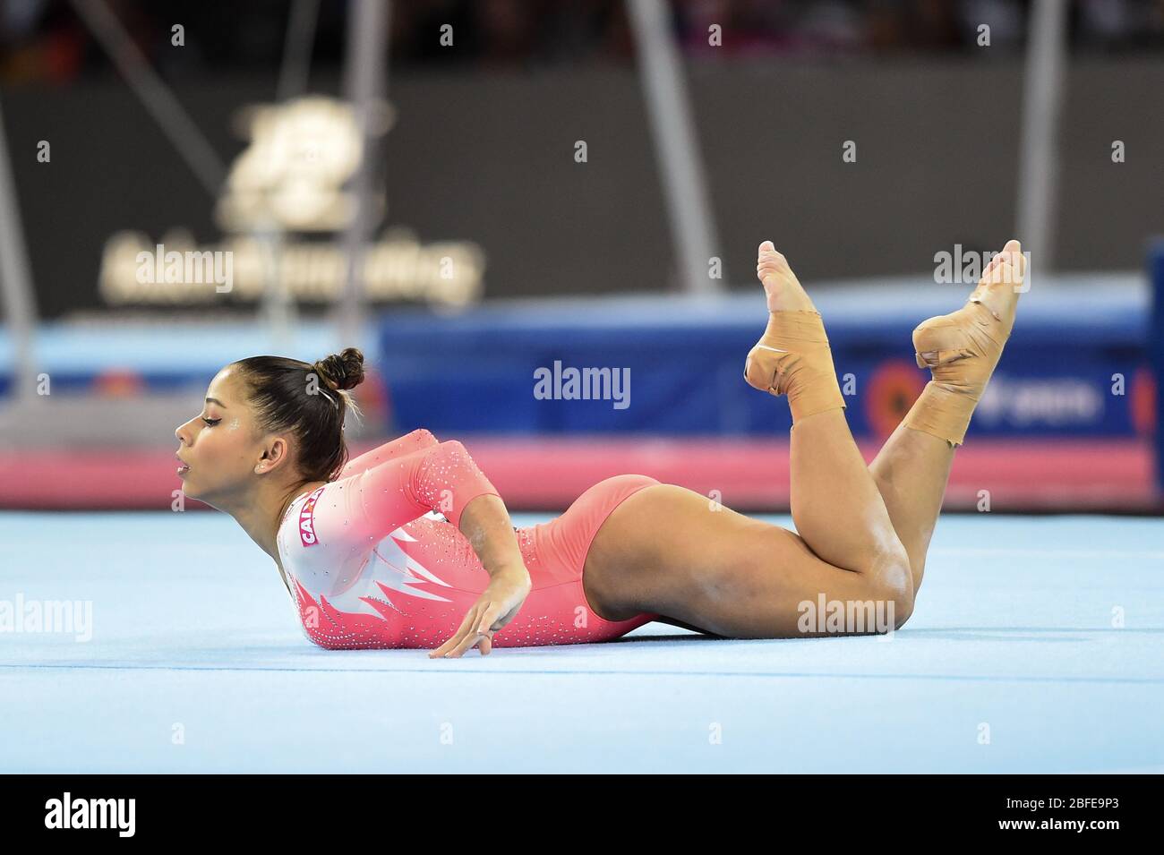 flavia saraiva (BRA) à l'étage pendant les Championnats du monde de gymnastique artistique, gymnastique à stuttgart (ger), Italie, 4 octobre 2019 Banque D'Images