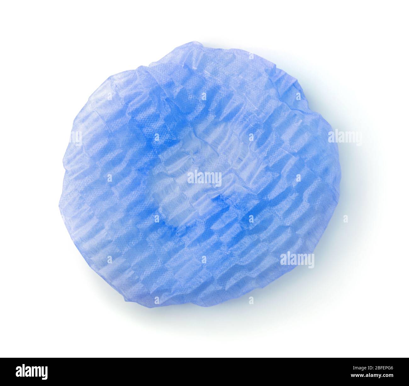 Vue de dessus du bouchon de bouffant non tissé à usage unique isolé sur blanc Banque D'Images