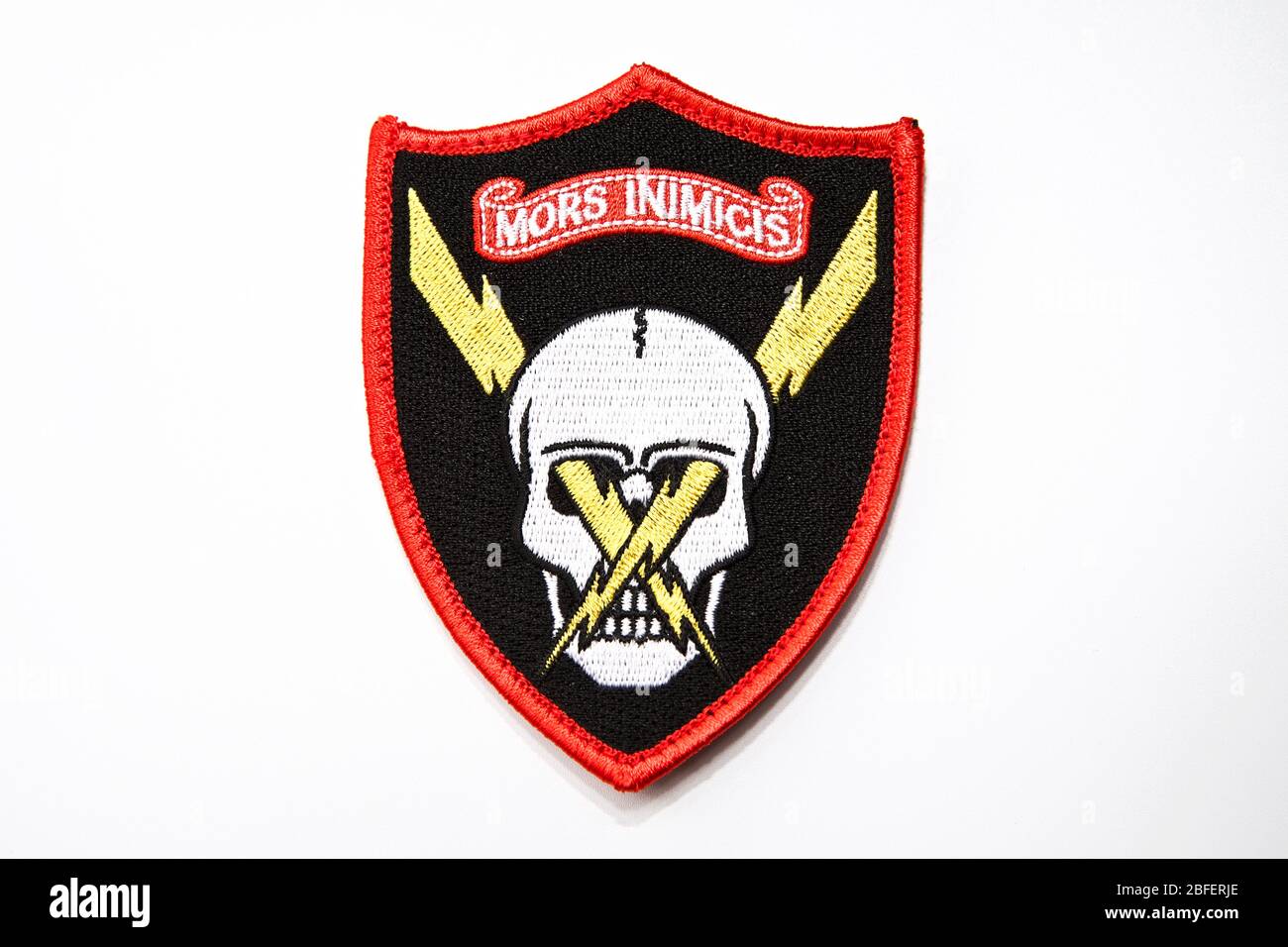 USAF 493d “Repers” Squadron “Mors Inimics” Shield Patch Banque D'Images