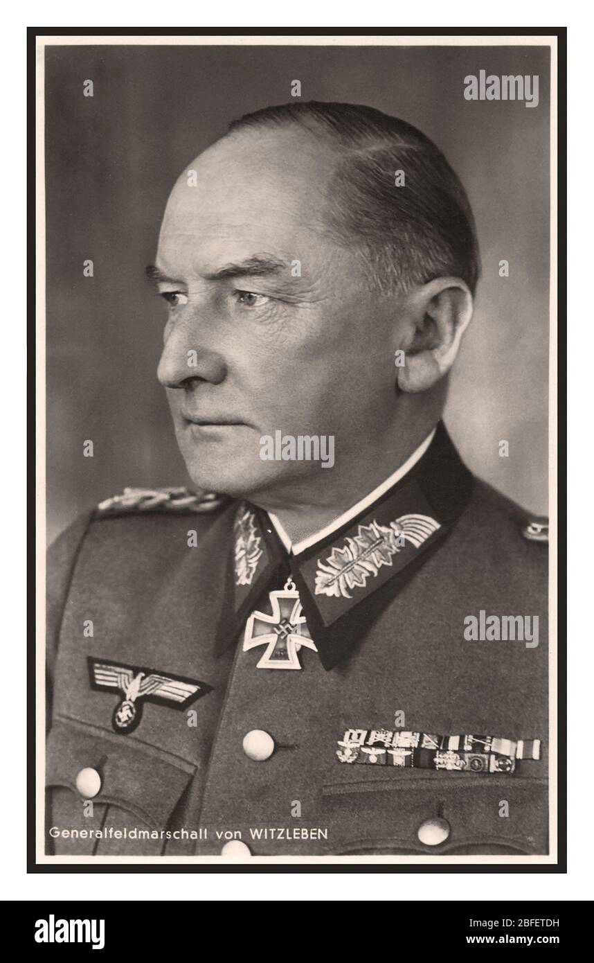 Archive image vintage du général Field Marshall Erwin von Witzleben (1881-1944) exécuté sur des ordres d'Adolf Hitlers, impliqué dans le complot de la bombe pour assasinate nazi Führer Adolf Hitler Banque D'Images