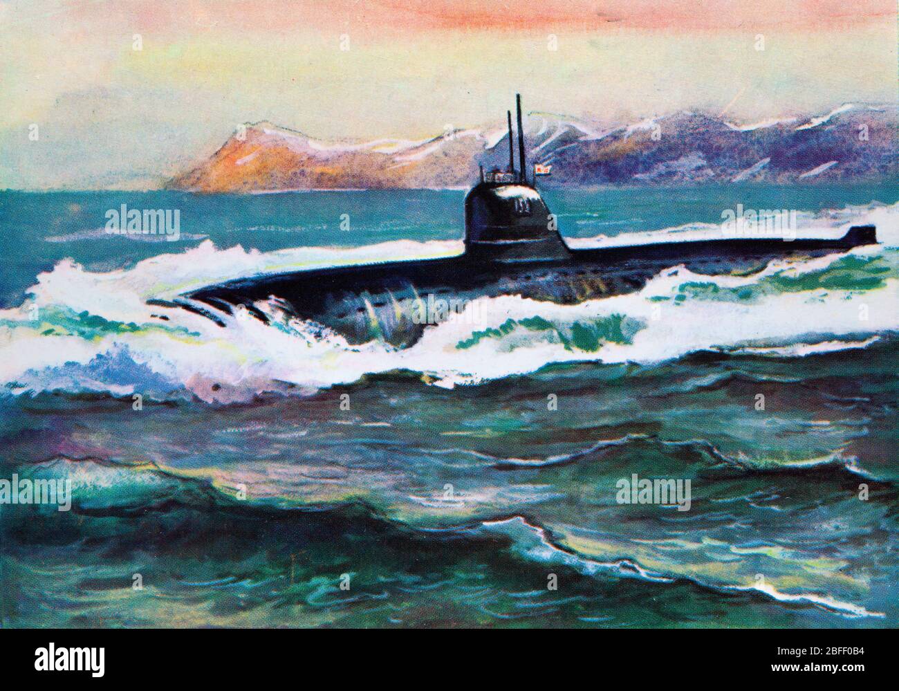 Sous-marin nucléaire soviétique, marine soviétique, années 1970, Russie Banque D'Images
