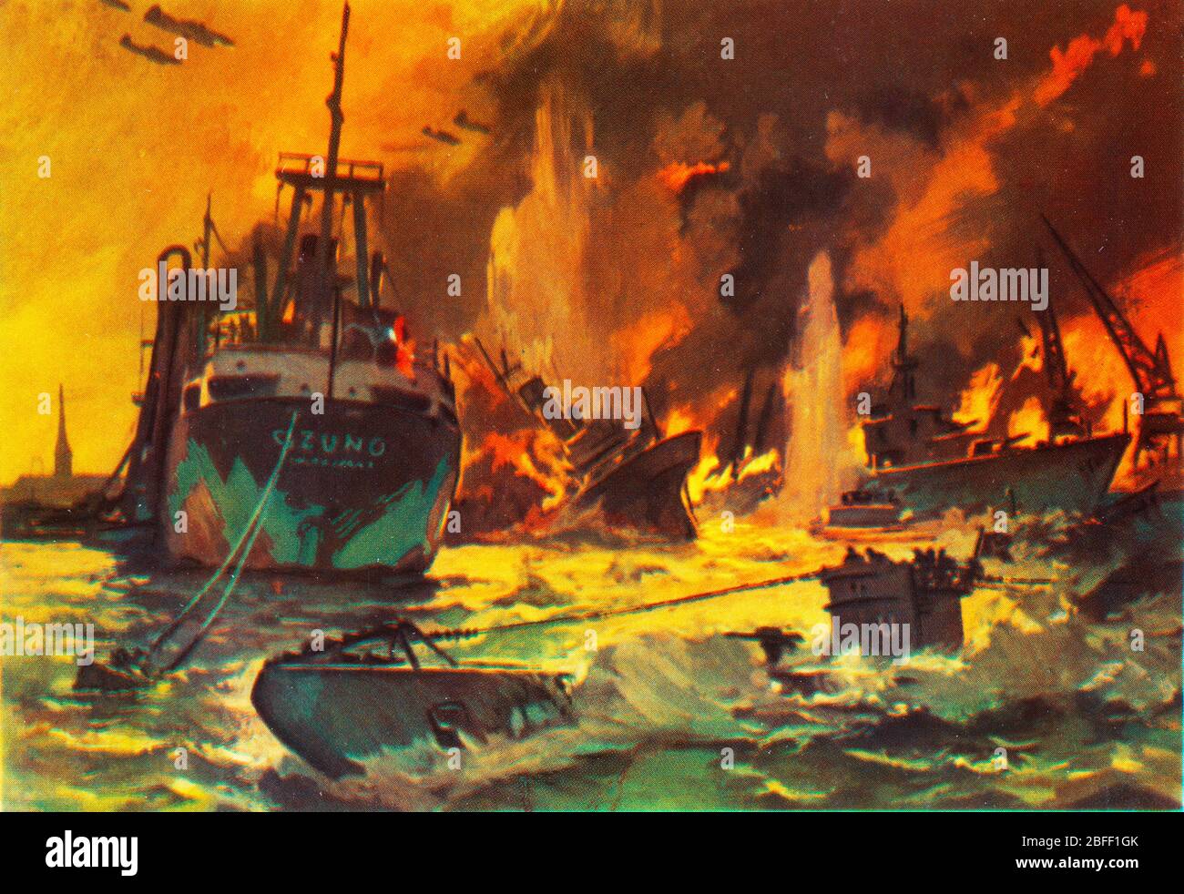 Attaque navale soviétique, Tallinn, 1944, seconde Guerre mondiale, flotte de la Baltique, Russie Banque D'Images