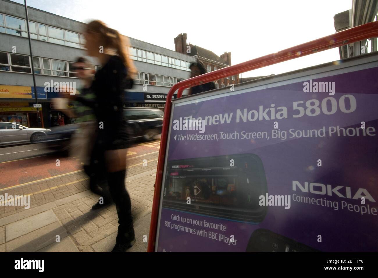 Signe Nokia à l'extérieur d'un magasin dans le nord de Londres Banque D'Images