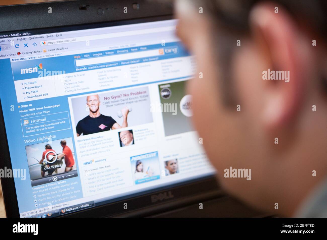 Illustration du site Web MSN. Banque D'Images