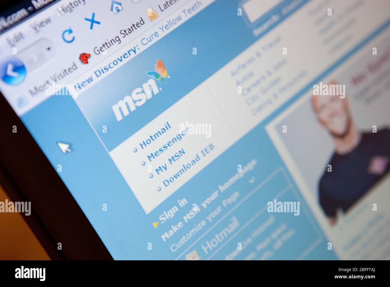 Illustration du site Web MSN. Banque D'Images