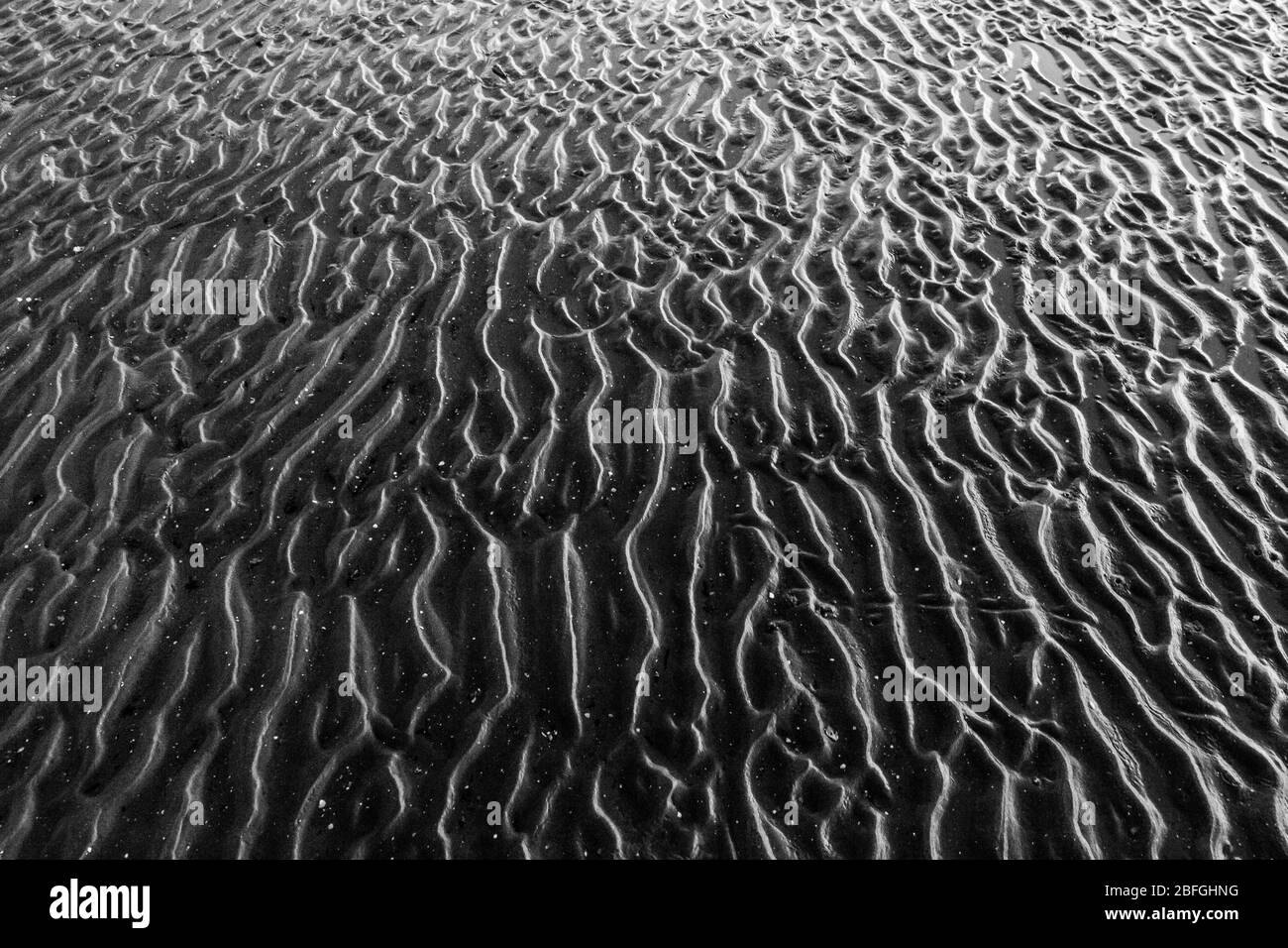 Motifs de sable sur une plage de Beachmere, Queensland, Australie Banque D'Images