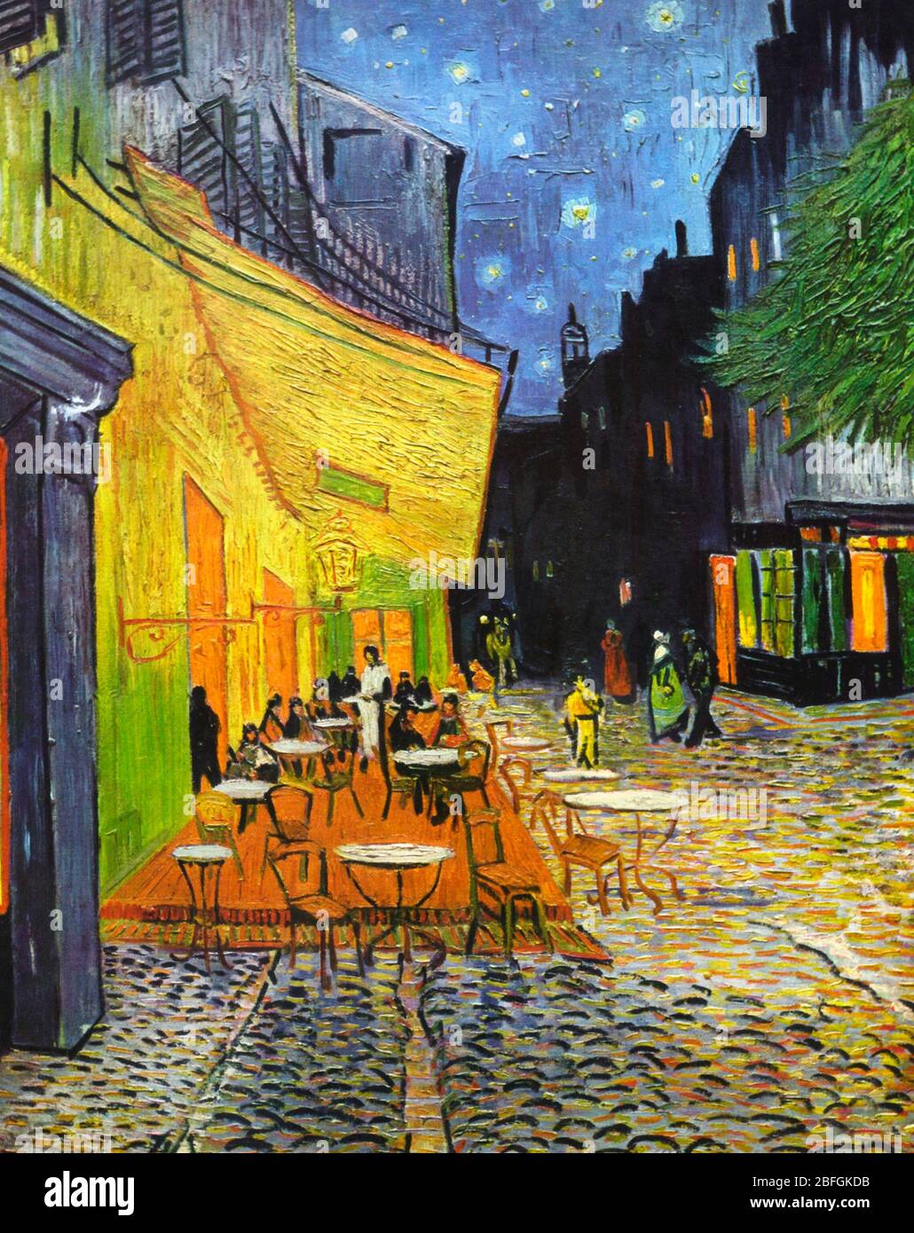 Terrasse du café la nuit - Vincent van Gogh, 1888 Banque D'Images