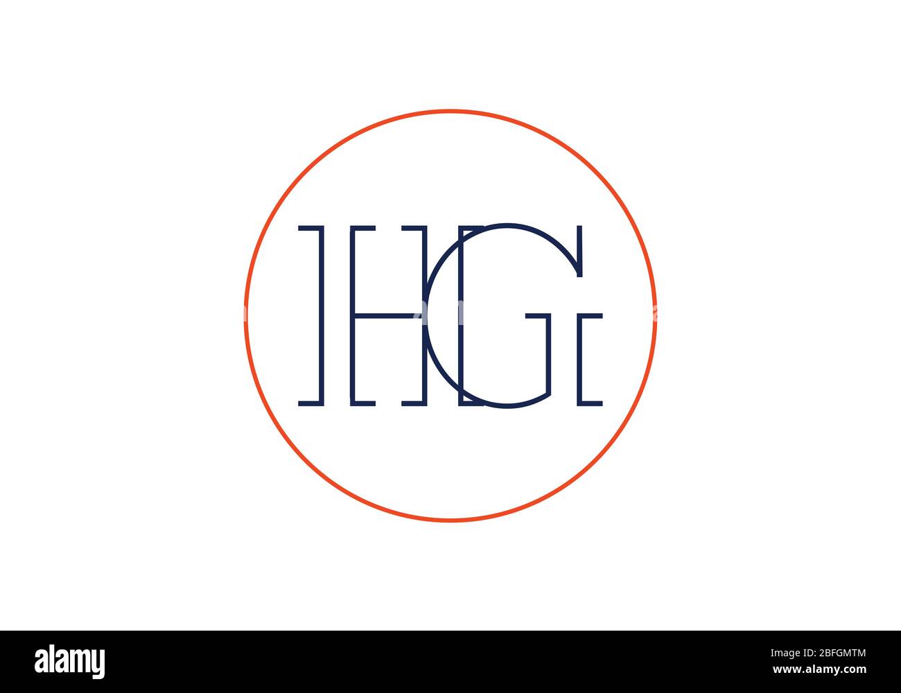 Modèle vectoriel de conception de logo HG lettre de monogramme initial. Logo HG lettre Illustration de Vecteur