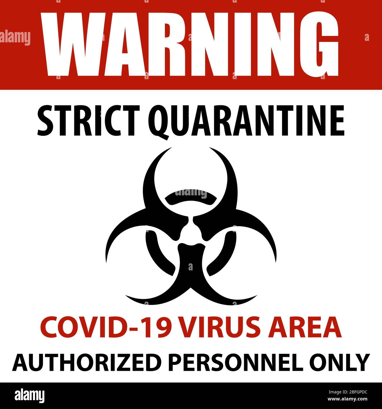 Signe de quarantaine du coronavirus. Panneau d'avertissement d'information sur les mesures de quarantaine dans les lieux publics. Restriction et prudence COVID-19. Vecteur utilisé pour nous Illustration de Vecteur
