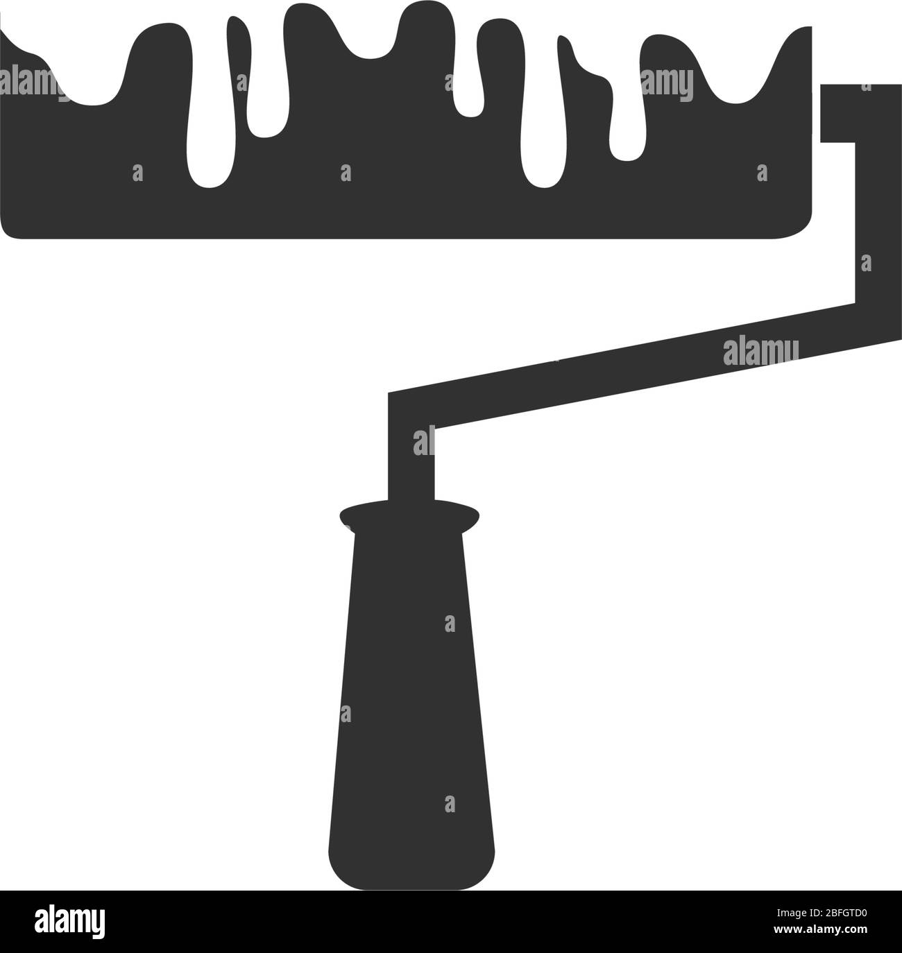 Rouleau de peinture avec mur redécoré . Illustration vectorielle de stock isolée sur fond blanc. Illustration de Vecteur