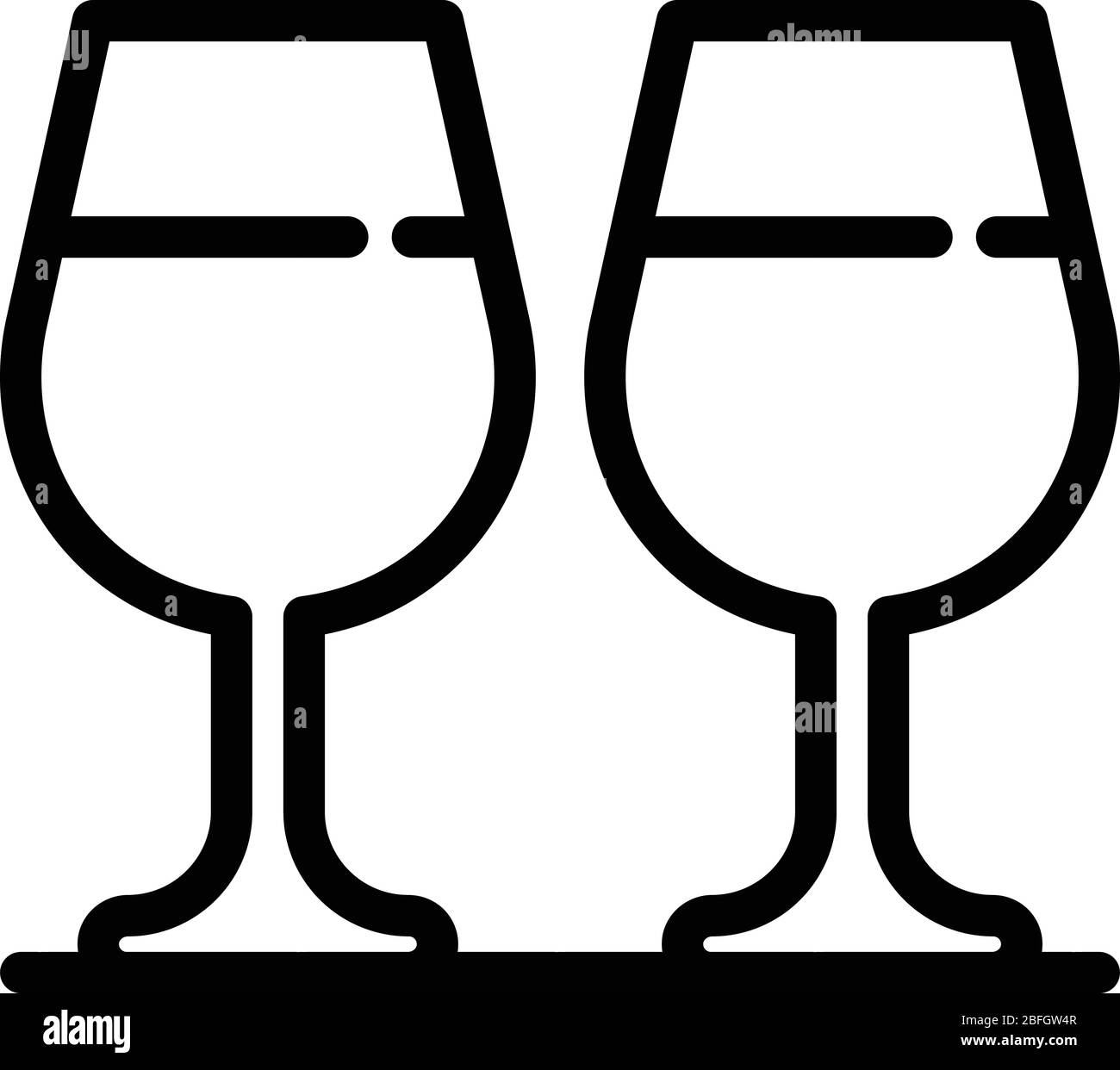 Icône de verres de bar, style de contour Illustration de Vecteur