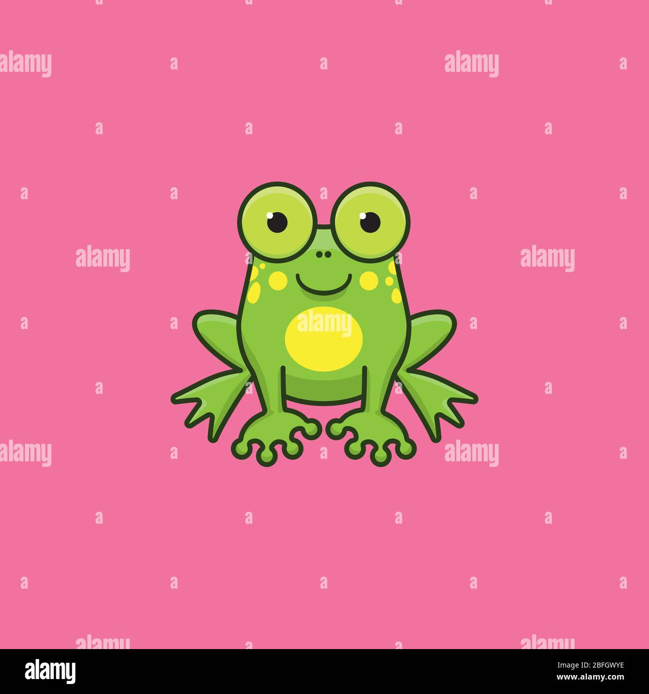 Illustration vectorielle mignonne de grenouille dessinée pour sauver la journée des grenouilles le 25 avril. Symbole de caractère de couleur d'animal d'amphibiens. Illustration de Vecteur