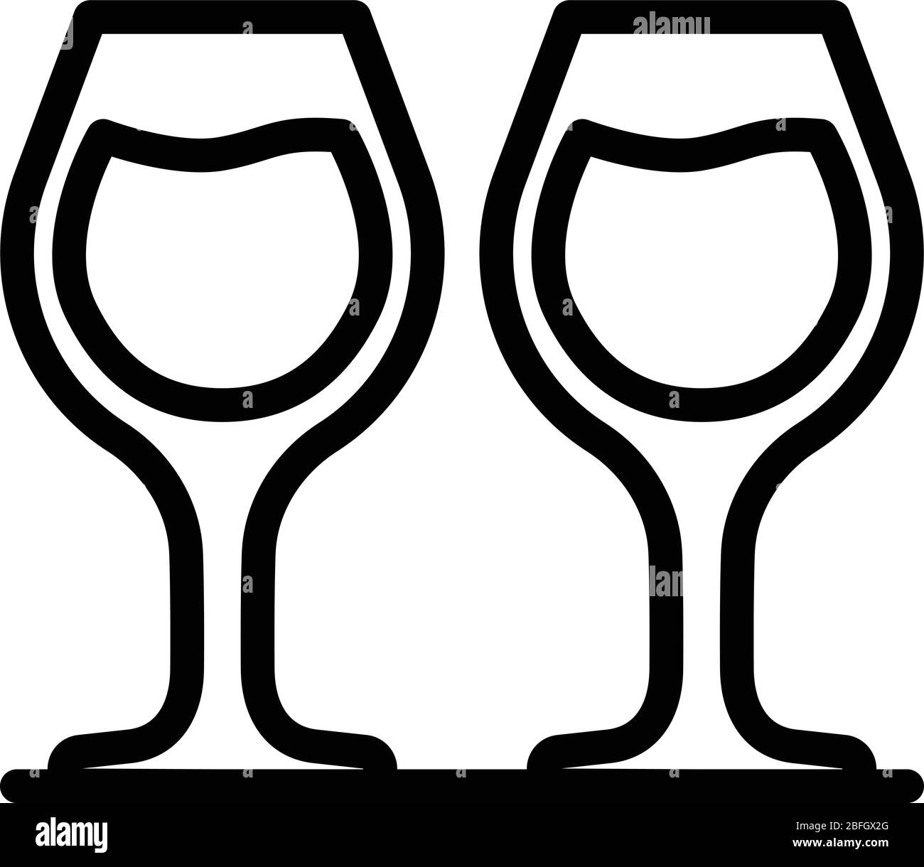 Icône verres à boire, style contour Illustration de Vecteur