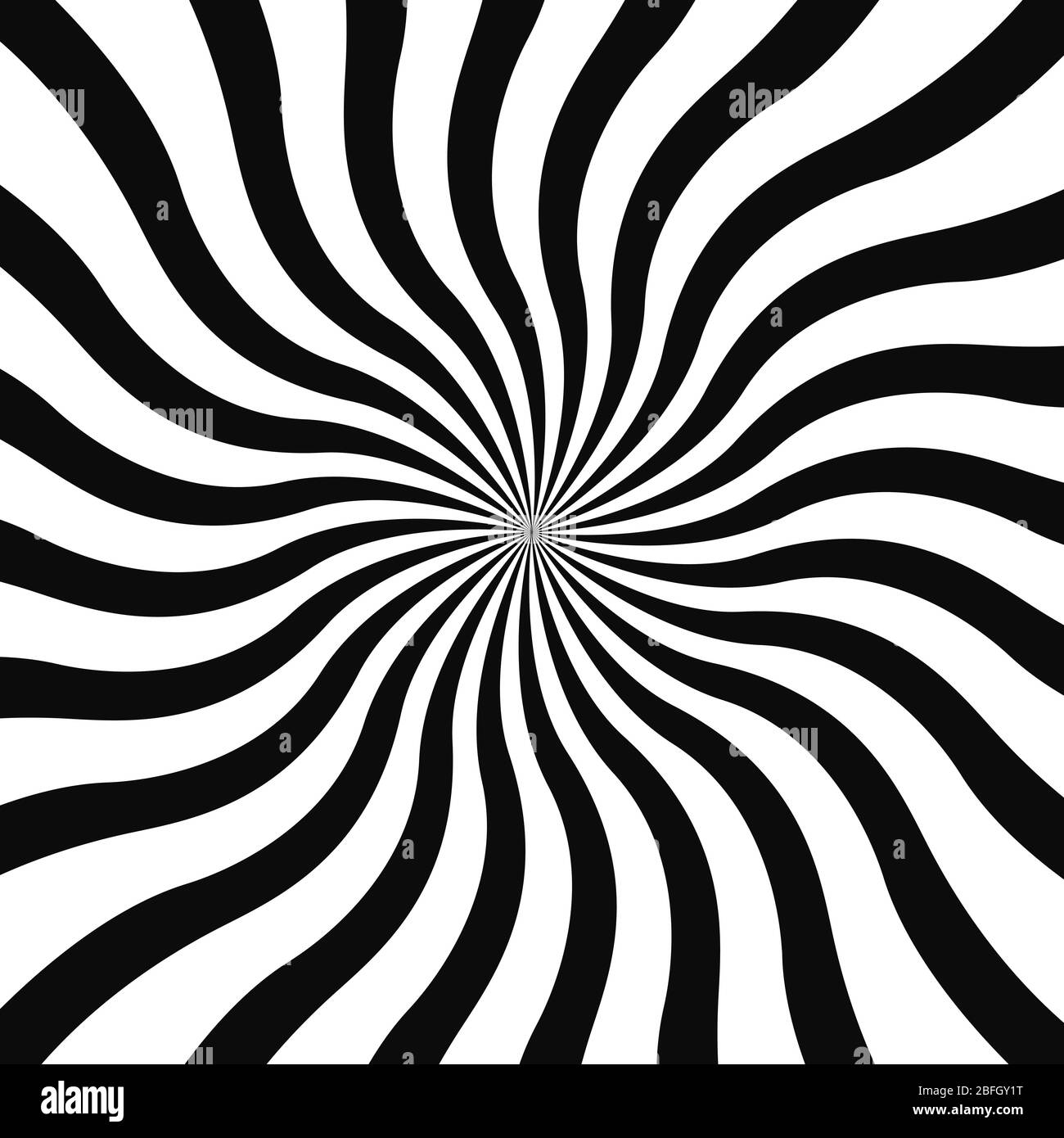 Conception vectorielle d'arrière-plan d'illusion optique abstraite. Toile de fond noir et blanc à rayures psychédéliques. Motif hypnotique.arrière-plan blanc et noir. Vecteur Illustration de Vecteur