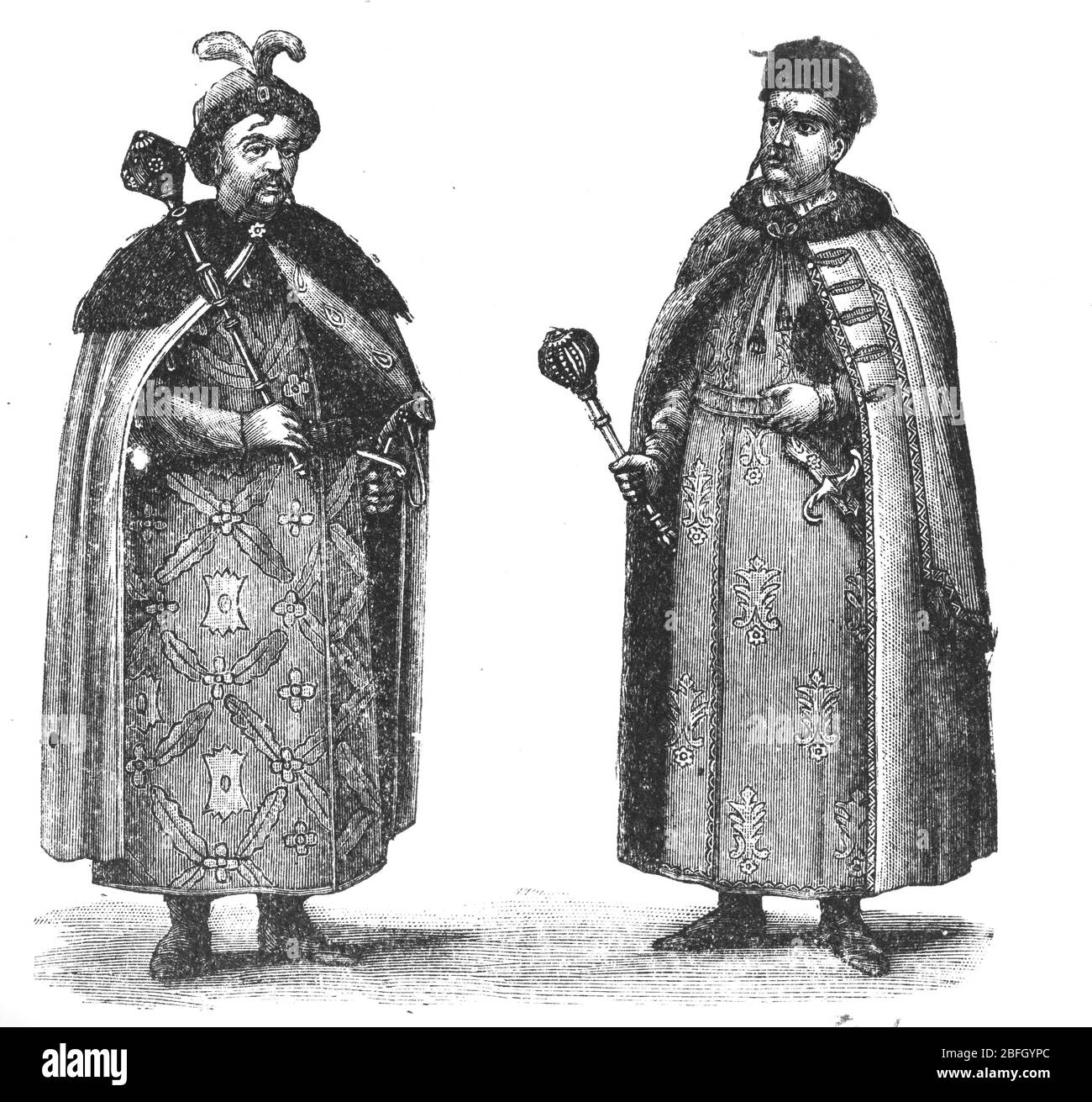 Ukrainian cosack, XVIIe siècle, illustration du livre daté de 1916 Banque D'Images