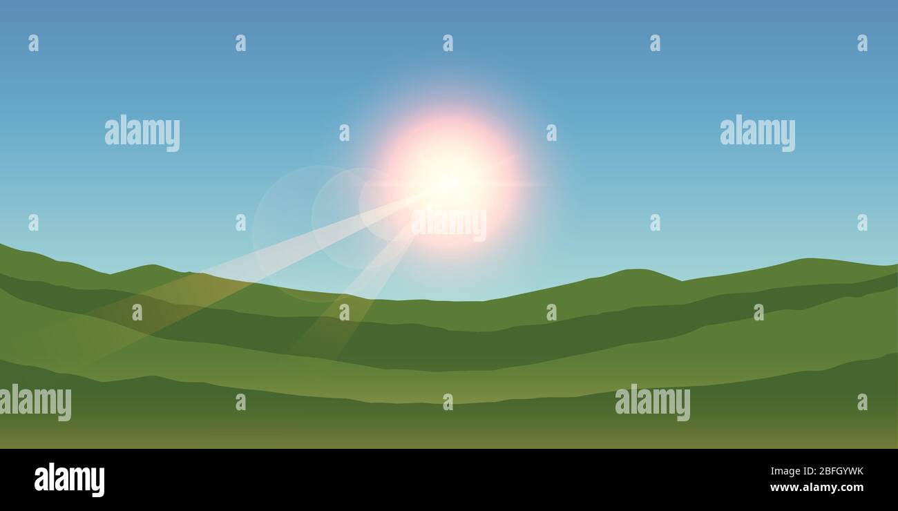 Paysage de montagne par une journée ensoleillée en été illustration vectorielle EPS10 Illustration de Vecteur