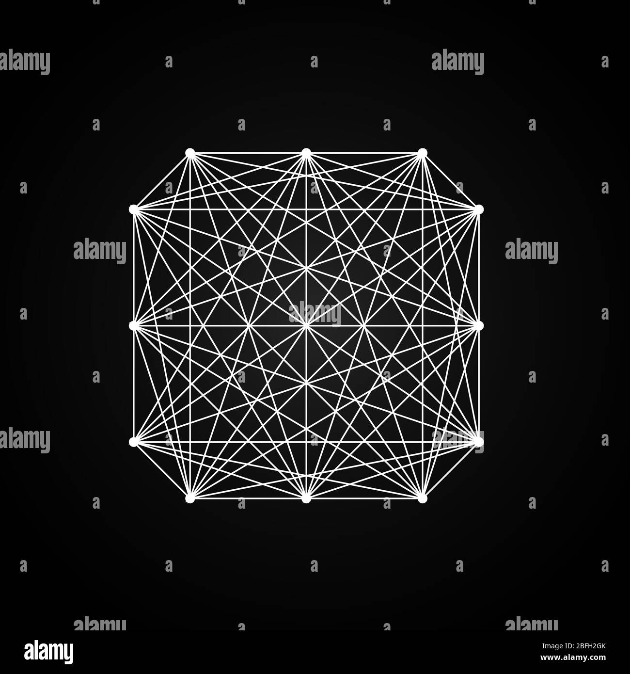 Figure sacrée blanche abstraite de la géométrie sur fond noir. Conception simple pour l'artisanat magique et le puzzle, logique, métroidvania, jeux indie. Illustration du stock vectoriel. Illustration de Vecteur