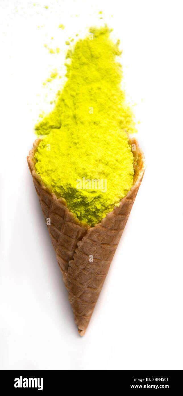 Colorant de peinture biologique jaune comme crème glacée Banque D'Images