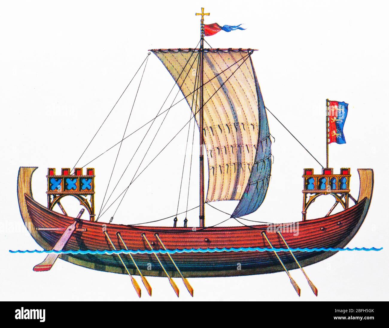 Snekkja Viking voilier, navire de longue date Banque D'Images