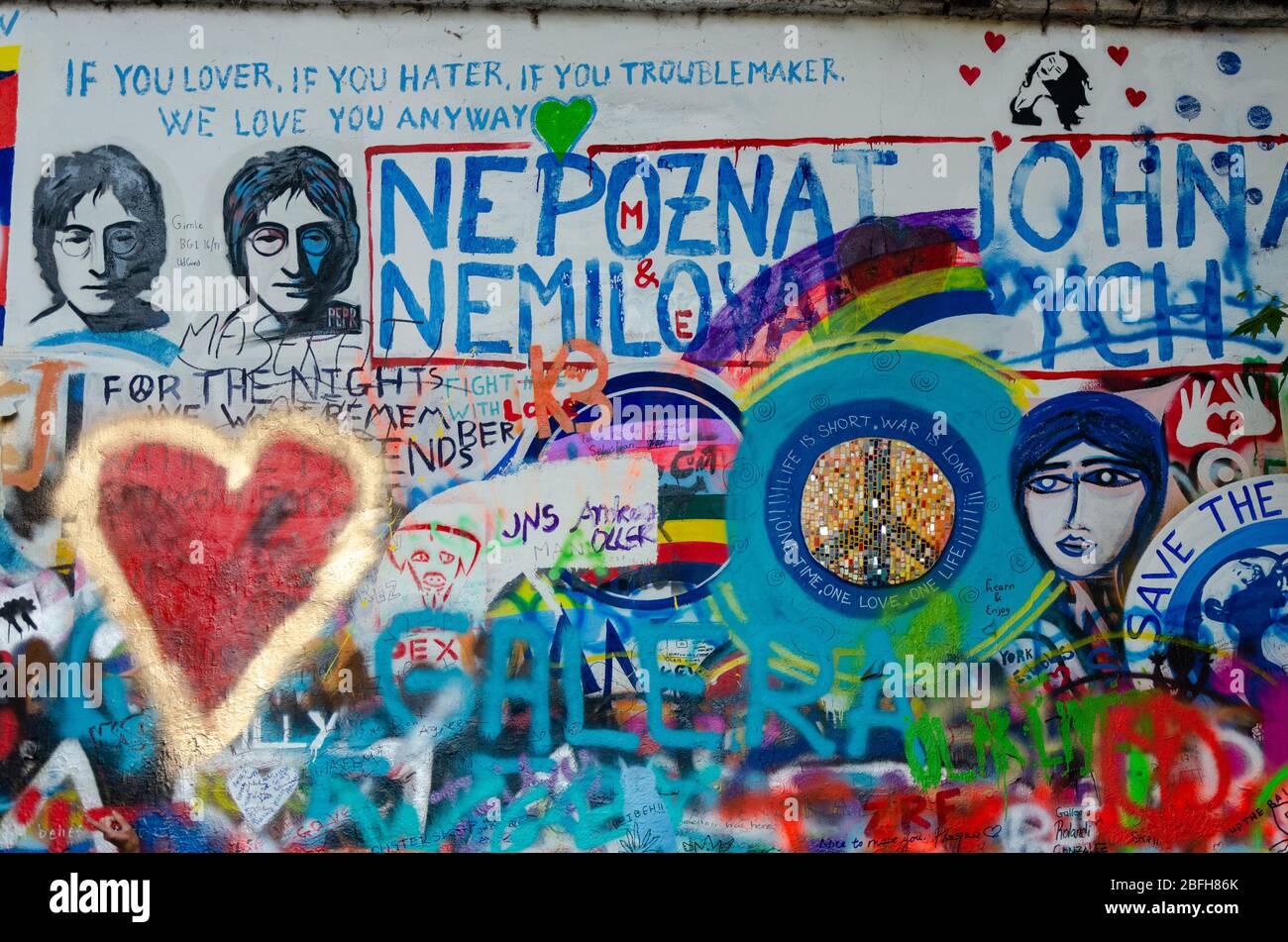 Mur de Lennon à Prague, République tchèque Banque D'Images
