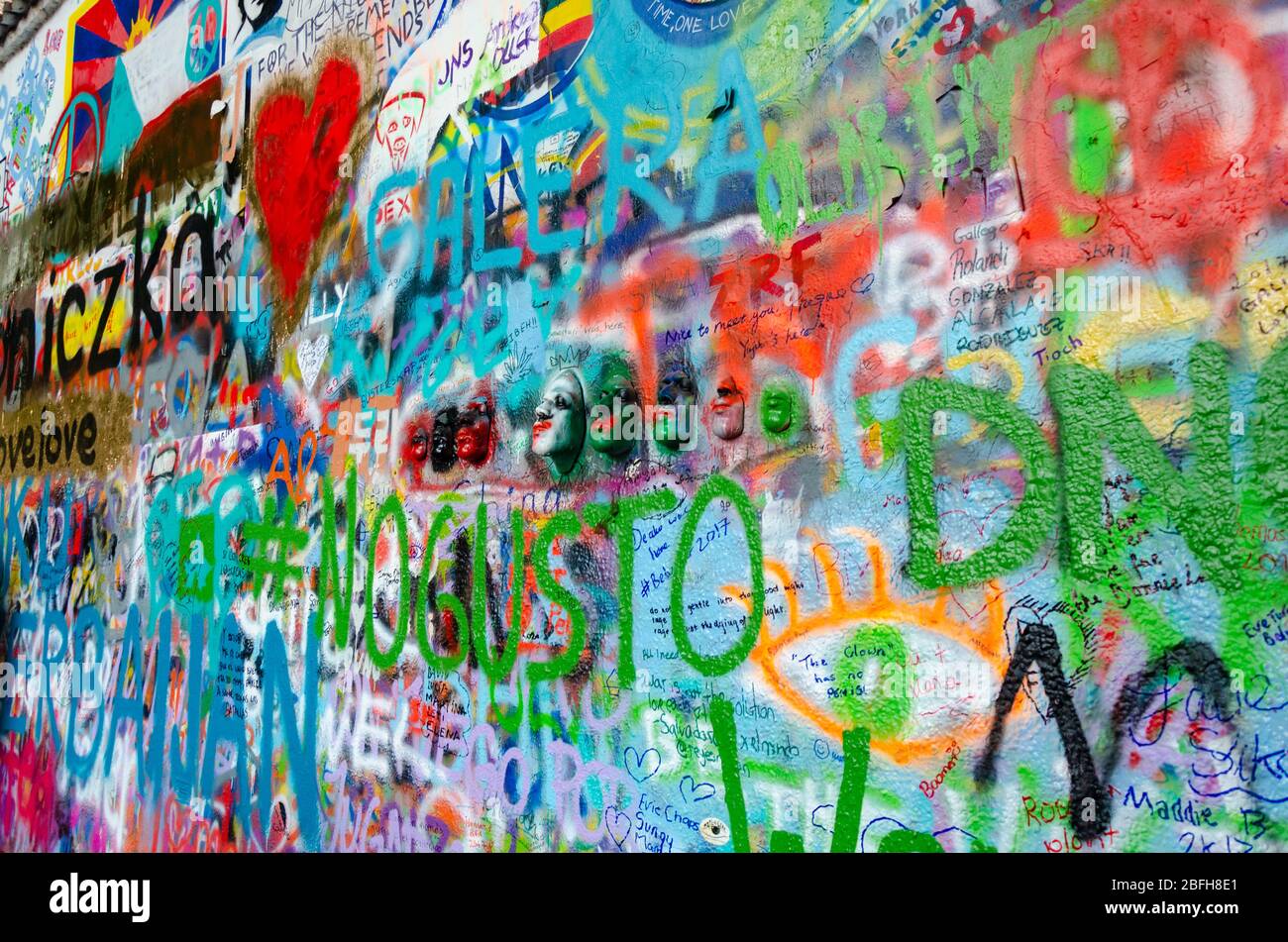 Mur de Lennon à Prague, République tchèque Banque D'Images