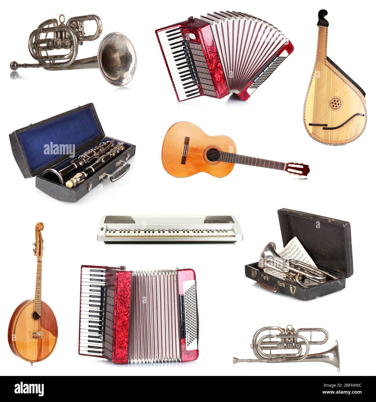Instruments de musique isolated on white Banque D'Images