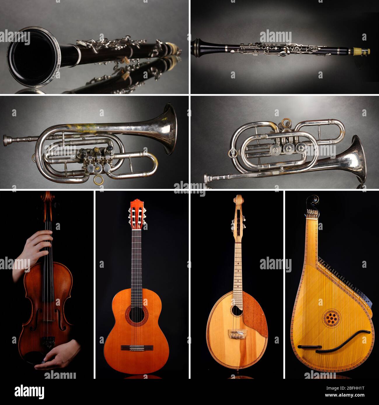 Collage d'instruments de musique Banque D'Images