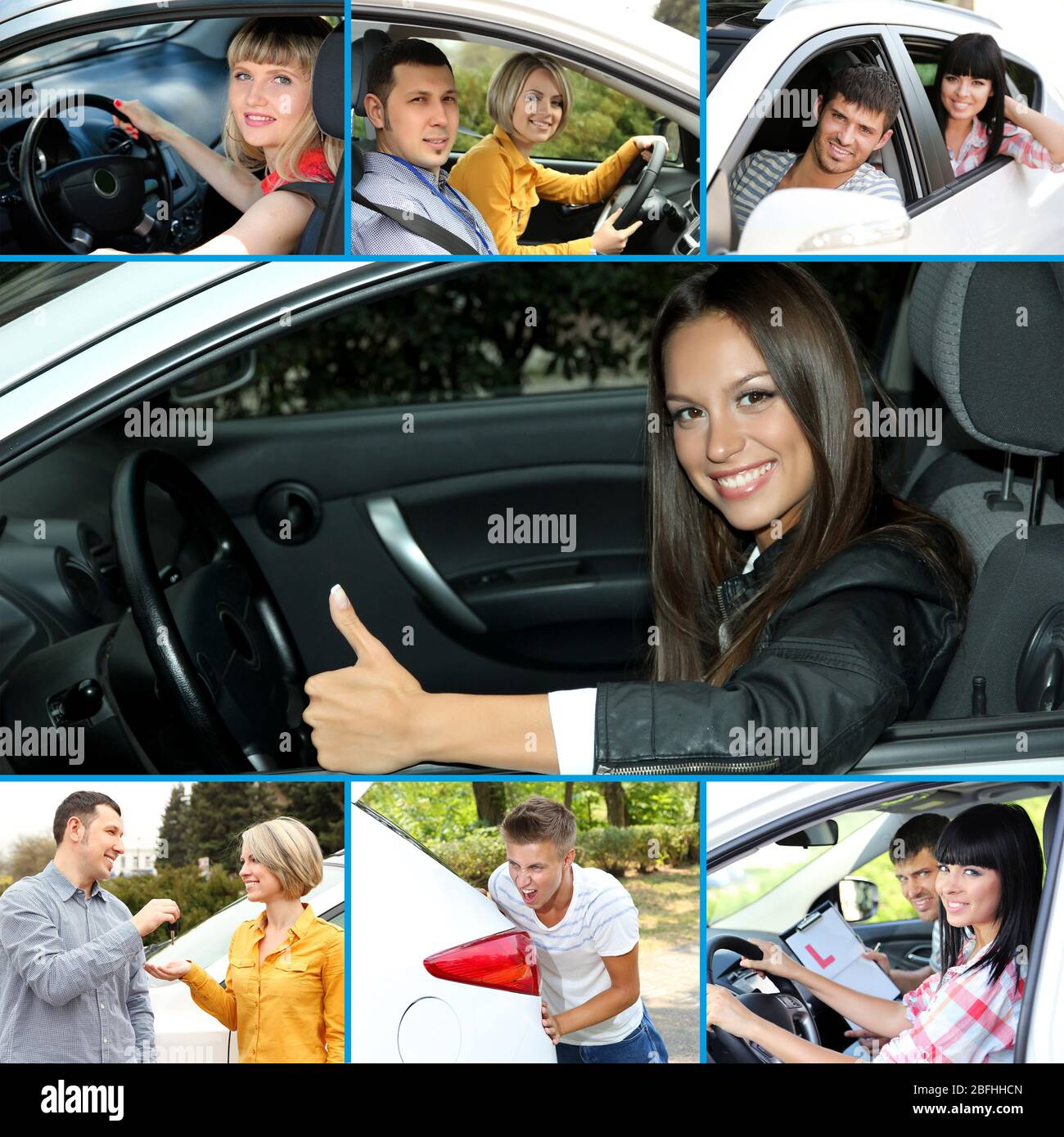 Jeunes pilotes heureux Banque D'Images