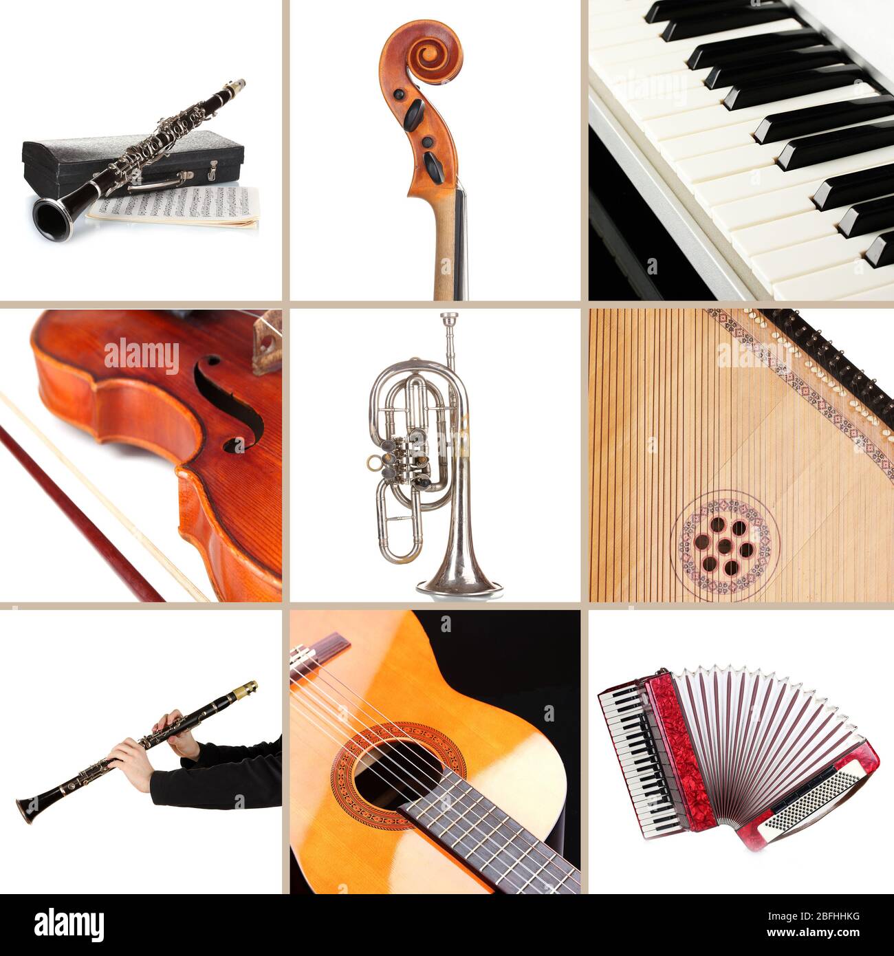 Collage d'instruments de musique Banque D'Images