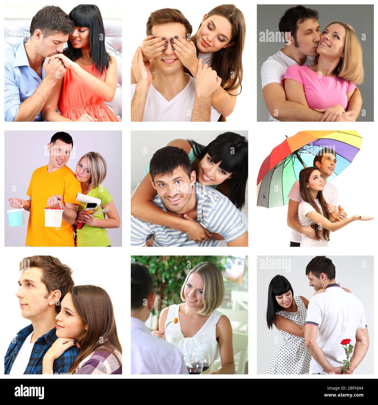 Collage de couples heureux Banque D'Images