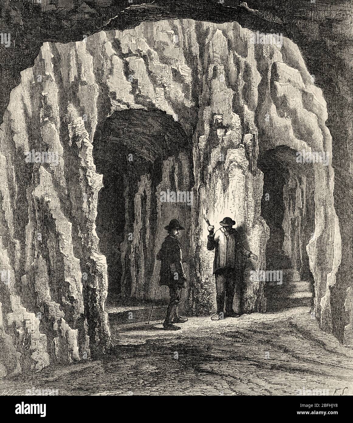 Le Marienglashohle est une grotte de la forêt de Thuringe. Grotte de cavités créée par le plâtrage et l'extraction de cuivre. Il est entre les deux villes de Frie Banque D'Images