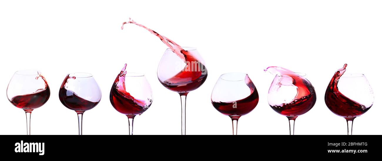 Vin rouge isolated on white Banque D'Images