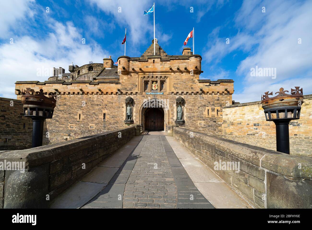 Porte d'entrée au château d'Édimbourg, Écosse, Royaume-Uni Banque D'Images