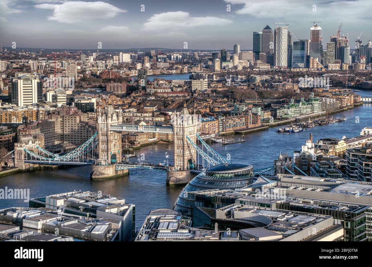 Pont de la tour de Shard - vue aérienne Banque D'Images