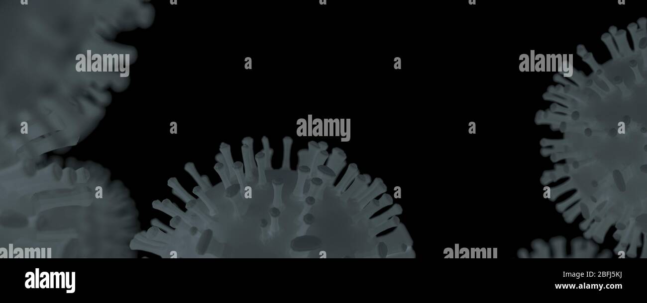 Virus. Microbe 3 en relief abstrait sur fond sombre Banque D'Images