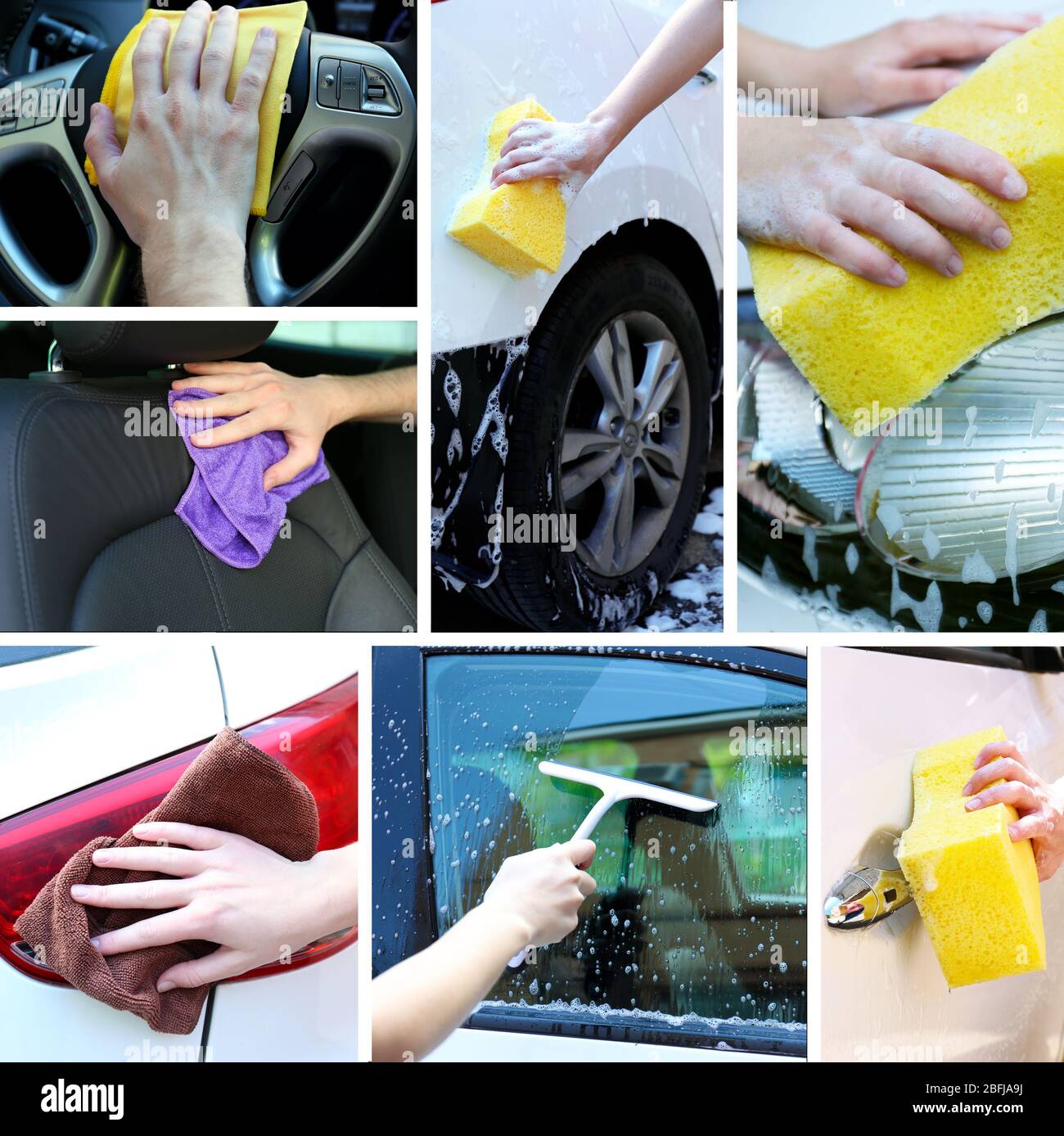 Collage lavage de voiture Banque D'Images