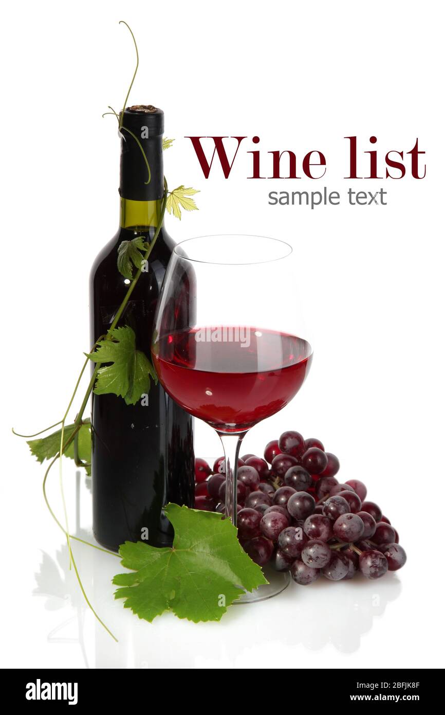 Vin rouge isolated on white Banque D'Images