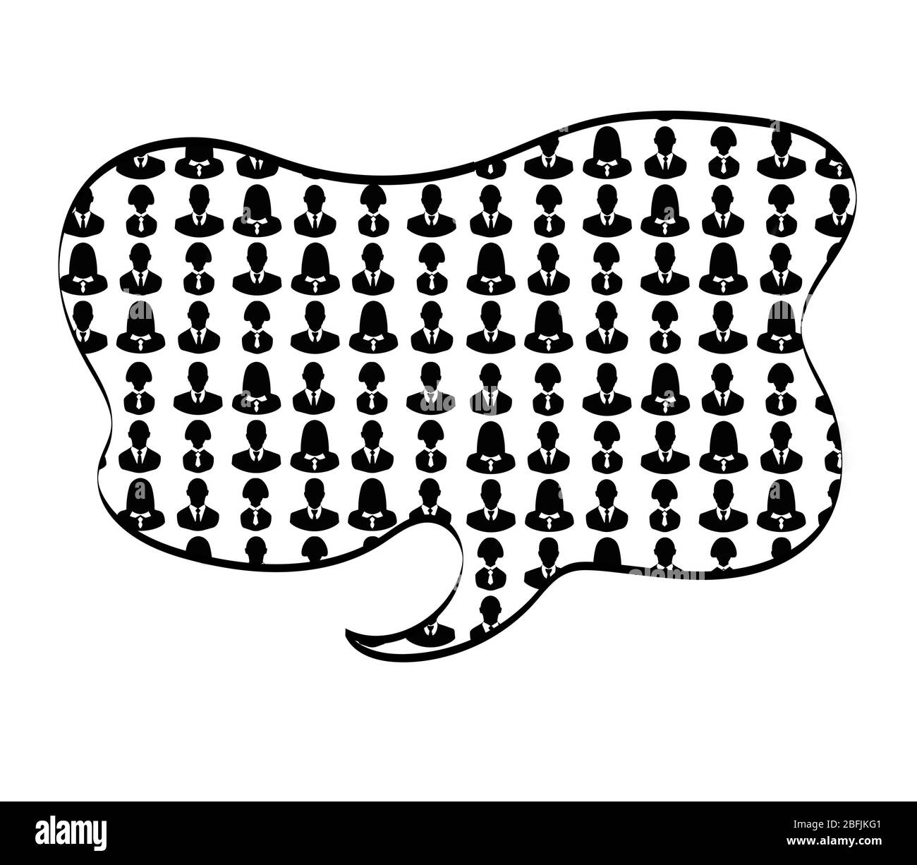 Silhouettes de gens d'affaires dans la bulle de discours isolé sur blanc Banque D'Images