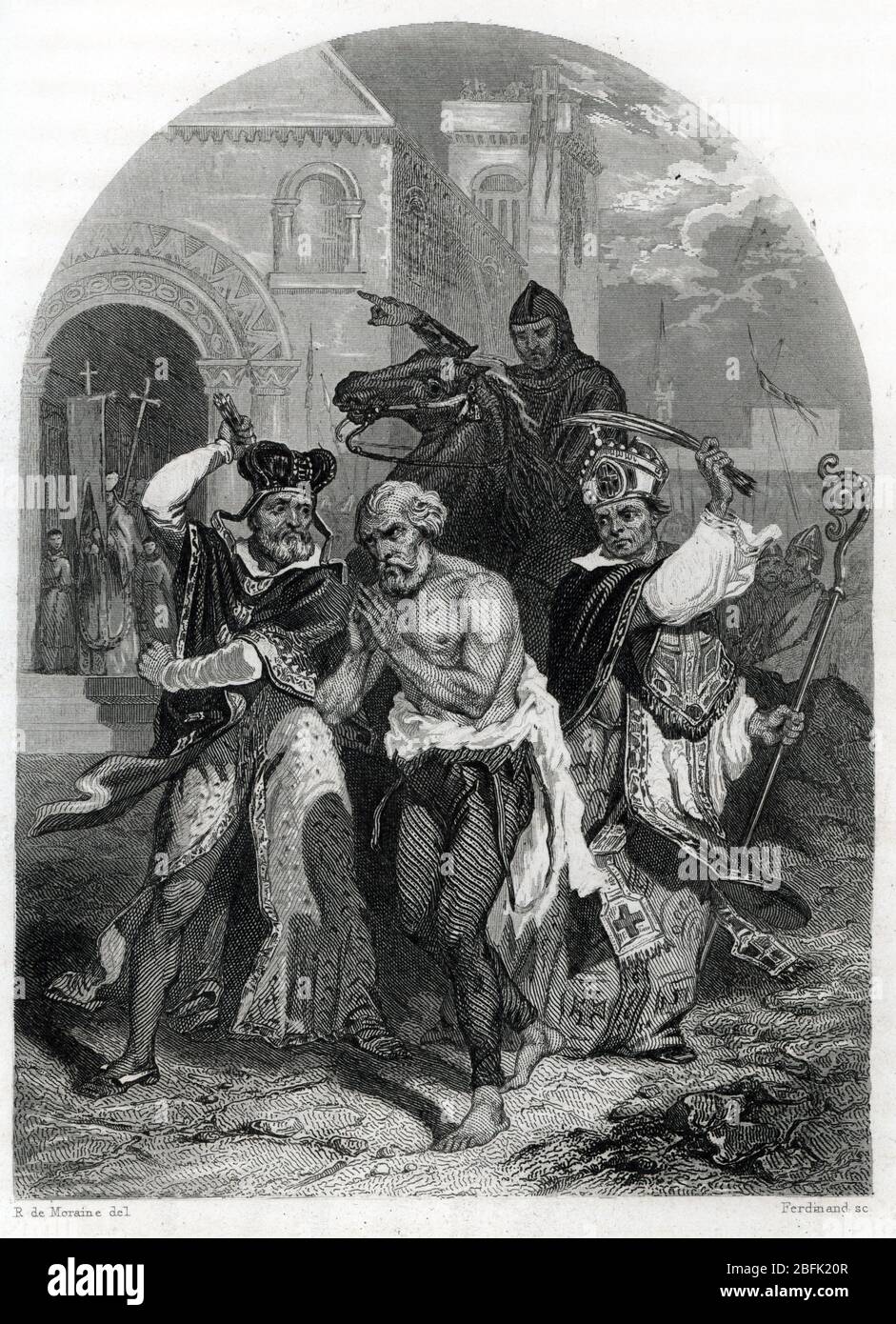 Cinquieme croisade contre les albigeois (1209-1229) : 'le chef Albigeois Pierre de Mauran chasse par l'elunettes, 1205 - 1208' (croisade Albigéenne ou TH Banque D'Images