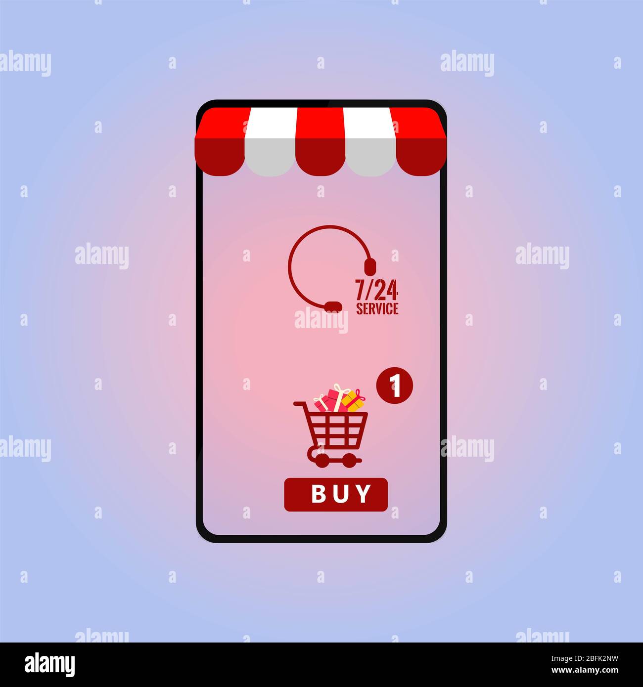 conception de vecteur de marketing mobile ouvert 24 h/24 et 7 j/7 sur la carte du monde Banque D'Images