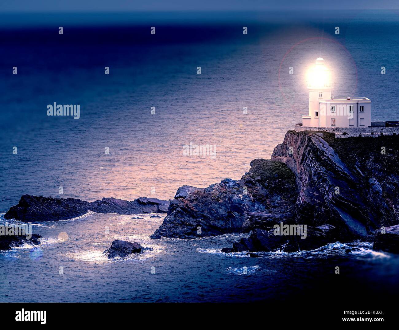 Phare de Hartland point, Devon, U.K. Banque D'Images